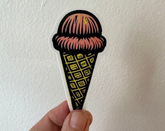 Ice Cream Sticker - Stickers for Hydroflask - Sticker for Laptops - Waterproof Stickers - Bumper Stickers Cat - Food Stickers
