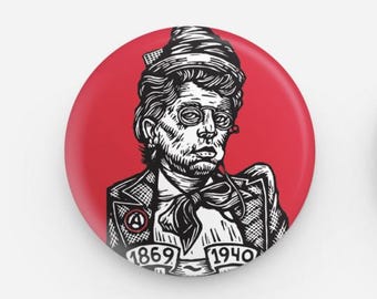 Anarchist, Emma Goldman Pin-back Button for Jacket, Tote, Bag, or Hat