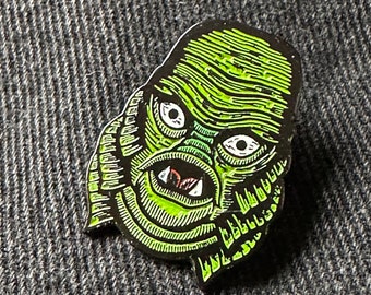 Creature from the Black Lagoon Pin - Classic Horror Monster - Enamel Pin for Jacket, Tote or Hat - Goth Accessories
