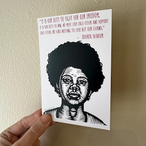 Carte postale Assata Shakur Quote 4 x 6 - Cartes postales Citation inspirante
