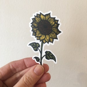 Sunflower Sticker for Laptop - Sticker for Water Bottle Flower - Sunflower Vinyl Waterproof Sticker