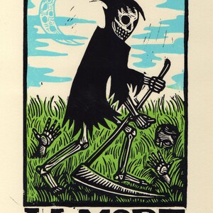 Death Tarot Linocut Art Print (8.5x11) - Etsy