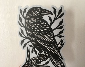 Pegatina de cuervo para botella de agua, pegatina para portátil, pegatina para coche, pegatina impermeable de cuervo