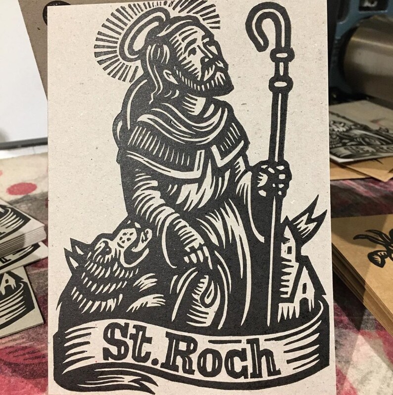 5x7 Postcard - St. Roch Letterpress Postcard - Hand Printed Postcards ...