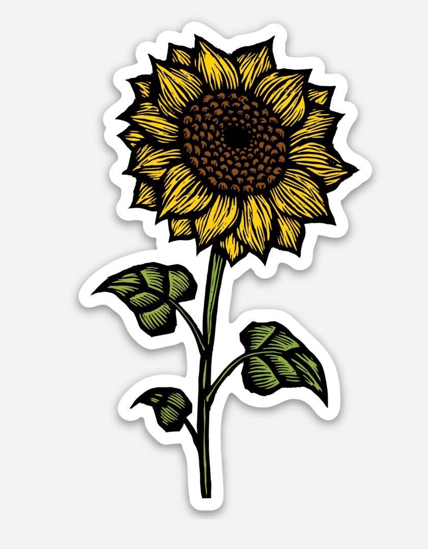 Sunflower Sticker for Laptop - Sticker for Water Bottle Flower ...
