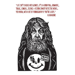 Carte postale - Citation d'Alan Moore Carte postale - Carte postale d'auteur - Carte - Carte Alan Moore - Citation d'auteur - Carte postale de citation d'auteur - Cadeau d'écrivain -
