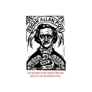 Edgar Allan Poe Zitat 10x18 Postkarte