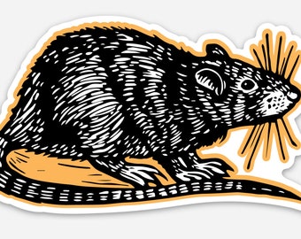 Rat Sticker - Waterproof Vinyl Die Cut Sticker - Sticker for Water Bottle - Sticker for Car - Sticker for Laptop - DC Rat Graphic Sticker