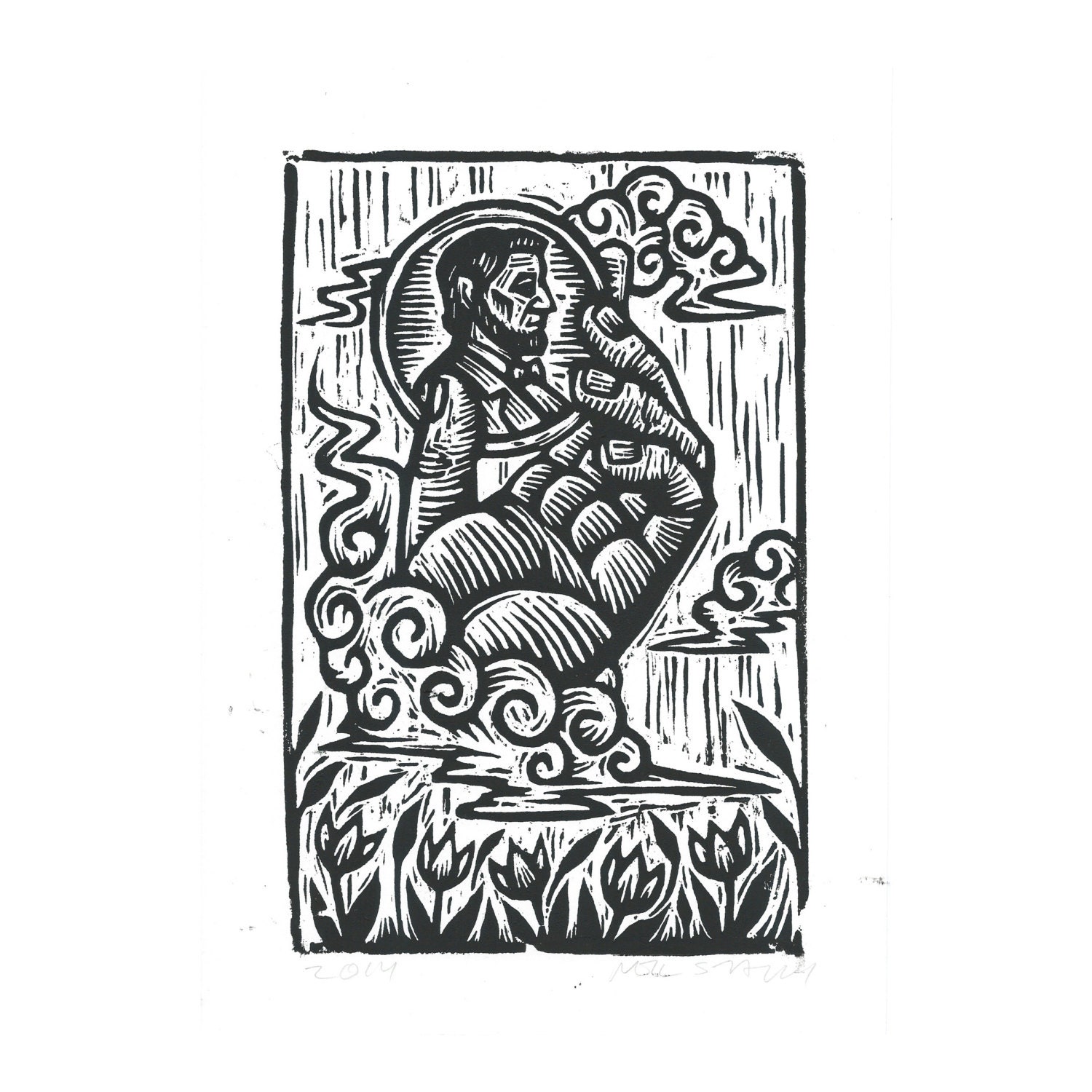Tarot Card Art Print Black and White Linocut Print Etsy India
