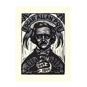 Edgar Allan Poe Portrait Art Print - 8 x 10 Print - 8.5 x 11 Art Print