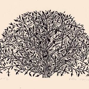 Tree Art Linocut Print, 8.5x11 Wall Art Print image 4