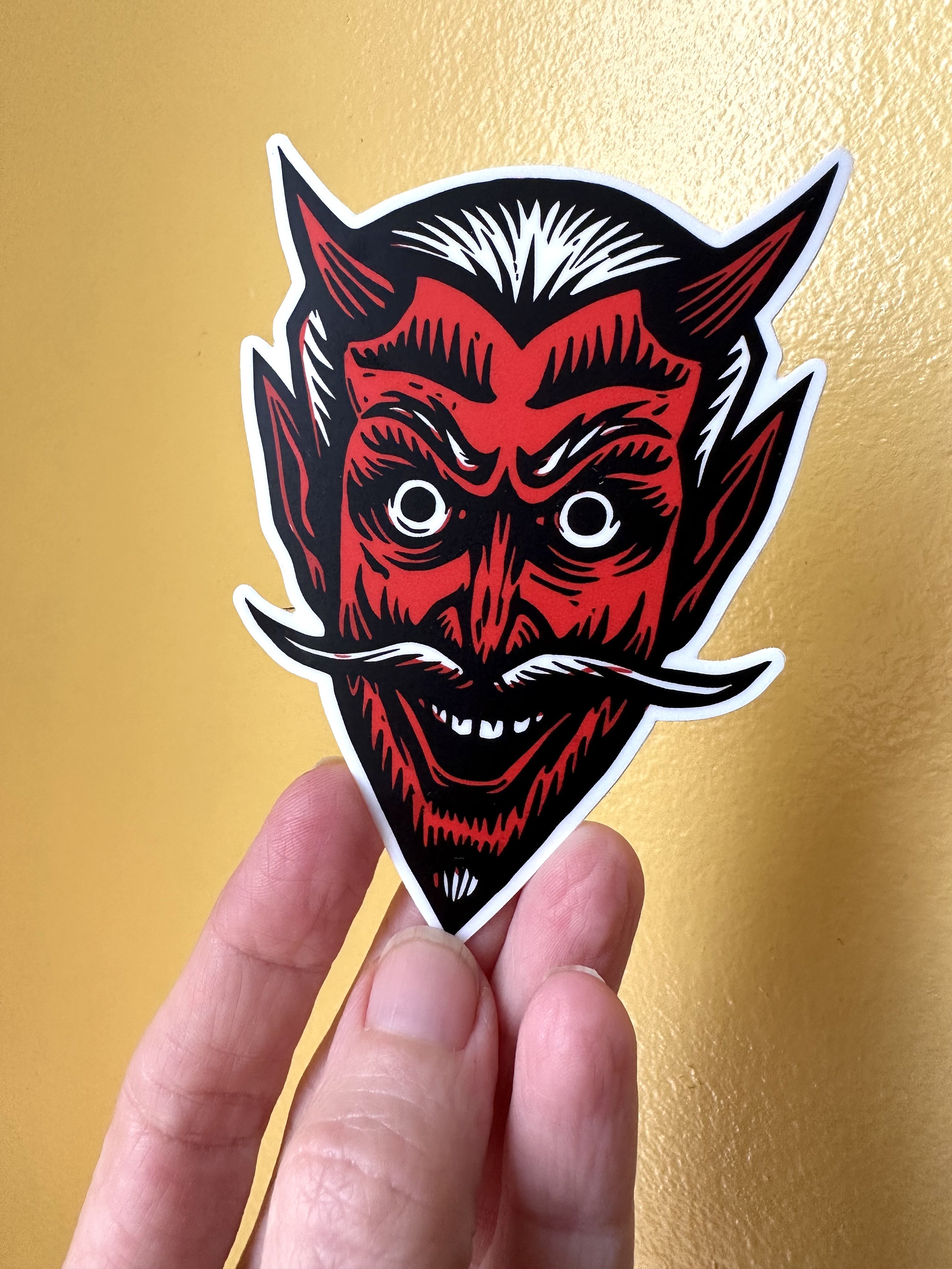 悪魔ステッカー - レッドデビルバンパーステッカー - 悪魔デカール