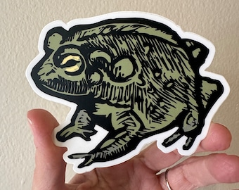 Toad Waterproof Vinyl Sticker - Toad Sticker for Laptop - Toad Sticker for Water Bottle - Toad Sticker for Car - Animal Stickers - Toad Gift