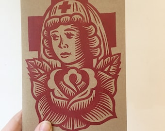 Cadeau d'infirmière - carnet de notes de poche d'infirmière - semaine d'appréciation d'infirmière - art de tatouage d'infirmière de la vieille école - cadeau de remise des diplômes d'infirmière