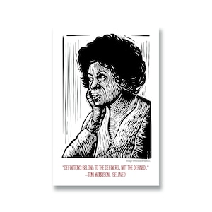 Carte postale 4 x 6 citation de l'auteur Toni Morrison