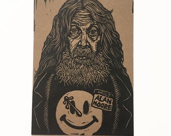 Alan Moore Letterpress 5x7 Postcard