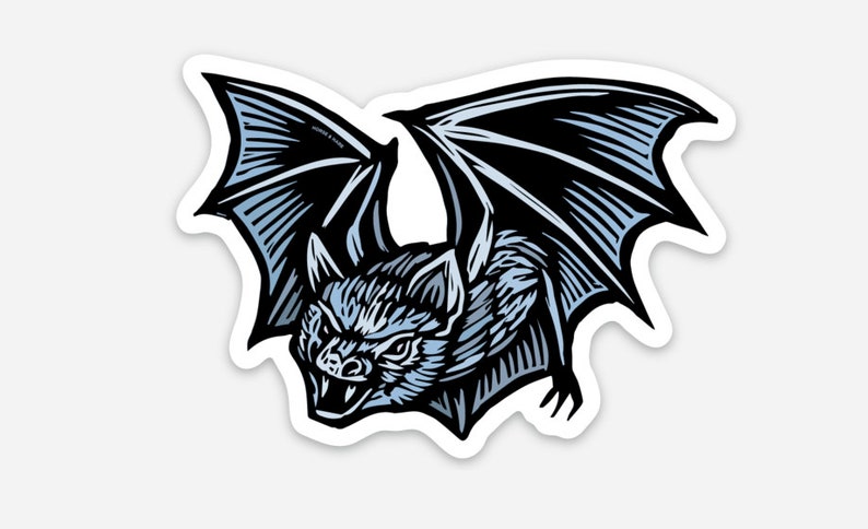 Bat Sticker Die Cut Waterproof Vinyl Sticker Stickers for Laptop, Water Bottle, or Car image 1