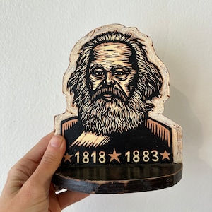 Karl Marx Bookend Bookshelf Art Decor