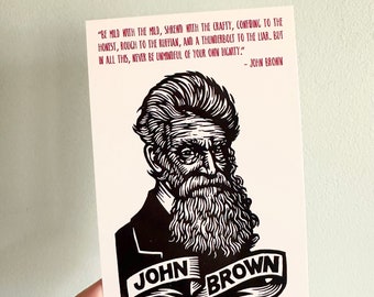 Postcards - John Brown Portrait Postcard - Gift for History Teacher - Historical Figures Artwork - Social Justice - Activist Postcard