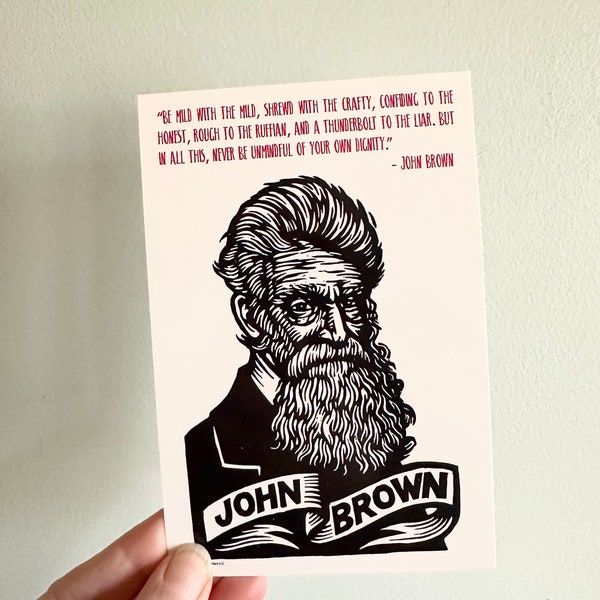 Postcards - John Brown Portrait Postcard - Gift for History Teacher - Historical Figures Artwork - Social Justice - Activist Postcard