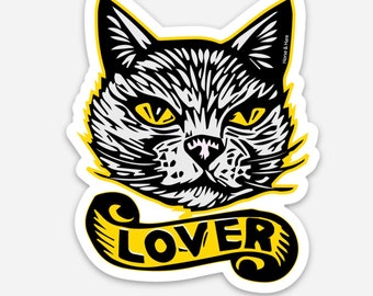 Cat Lover Sticker - Stickers for Hydroflask - Sticker for Laptops - Waterproof Stickers - Bumper Stickers Cat - Gift for Cat Lover