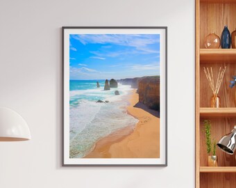 12 Apostel Australien Fotodruck, Great Ocean Road, Küstenmeer Strand Rocks Fotografie Wand Kunst Drucke (Ungerahmt), Great Ocean Road, USA
