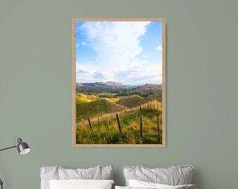 Hügel und Täler Bauernhof Druck, Land Reise Fotografie Drucke, Bauernhof, Natur Wand Kunst Druck (Ungerahmt), Bauernhaus Wanddekoration