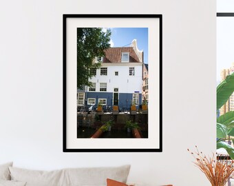 Amsterdam Haus am Kanal Poster | Europa Sommer Reise Fotografie, Niederlande, Wand Kunst Druck (Ungerahmt), Modernes Haus Wand Dekor