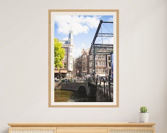 Amsterdam Kanal Brücke, Reise Fotografie, Europa Sommer Reise, Niederlande, Wand Kunst Drucke (Ungerahmt), modernes Haus Dekor