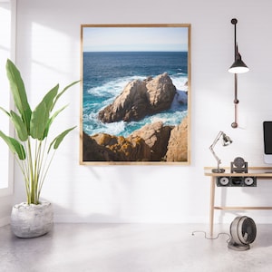 Twin Rocks Print, Big Sur California Coast Travel Photography, Ocean & Nature Photo Prints, Minimalist Modern Home Decor Wall Art (Unframed)
