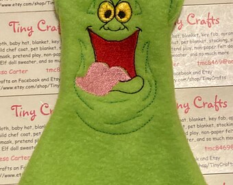 Slime Green Sleeveless Dress Fleece Sweater Jumper for Elf, Pixie, or Fashion doll like 12" dolls custom embroidered