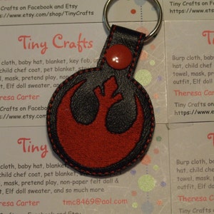 Star War Alliance inspired Key Fob Chain Ring Tag Snap Tab for Luggage Backpack Zipper Pull