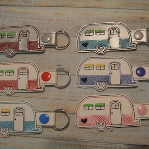 Airstream Camper Glamping Trailer Key Fob Chain Ring Tag Snap Tab for Luggage Backpack Zipper