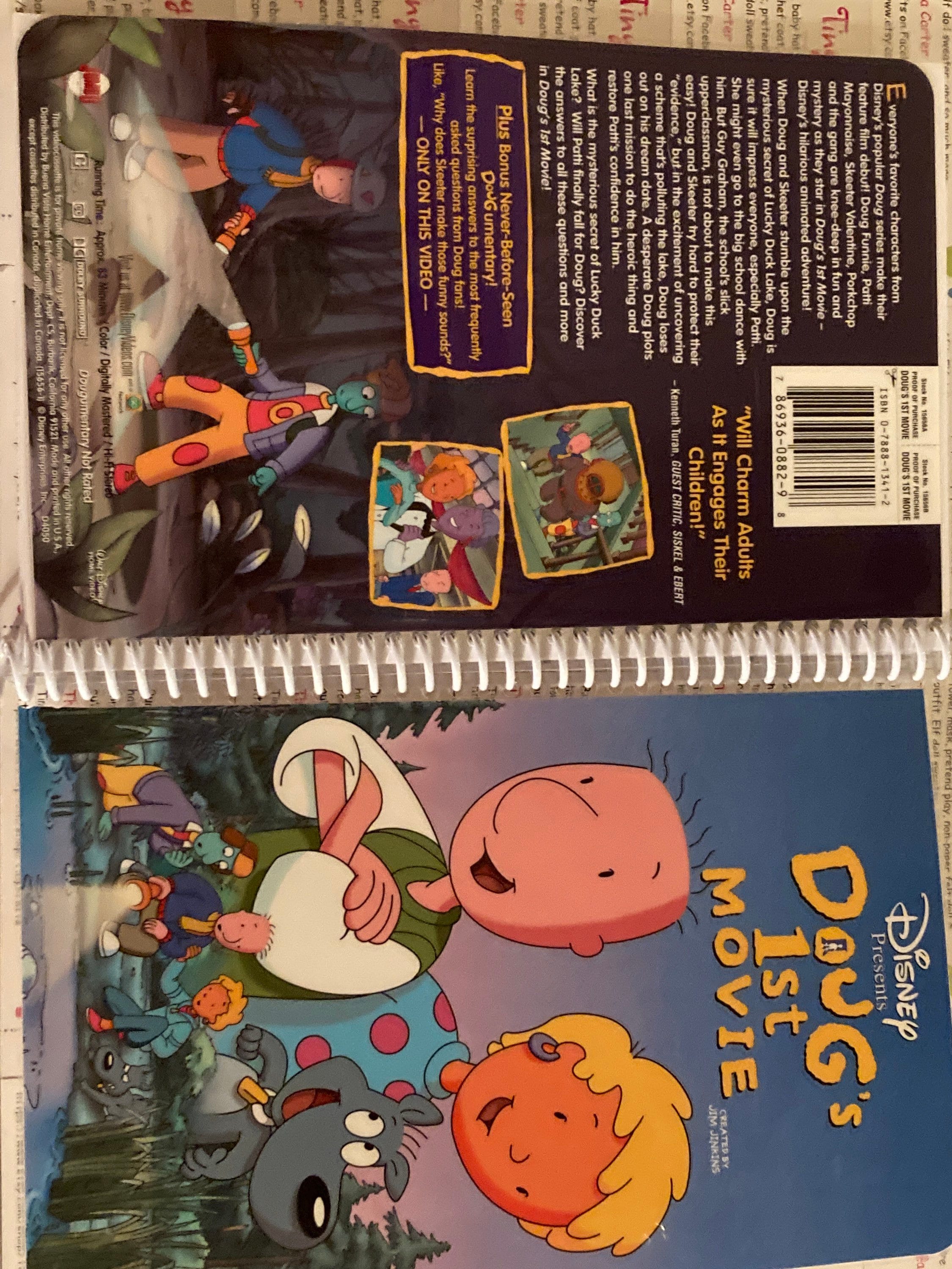 Upcycled VHS Doug's 1st Movie Movie Notebook, Journal, Sketch ...
