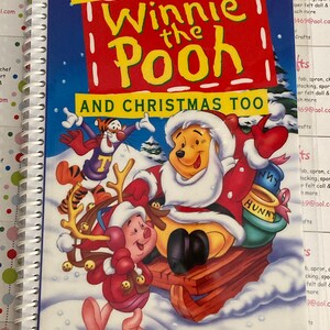 Upcycled VHS Winnie the Pooh and Christmas Too Movie Notebook, Journal ...