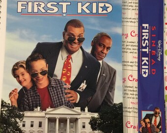 Upcycled VHS First Kid with Sinbad movie notebook, journal, sketch, autograph book with Bookmark