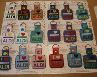 Quarter Coin Holder Grocery Aldi Key Fob Chain Ring Tag Snap Tab for Luggage Backpack Zipper