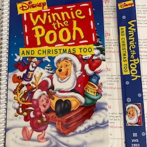 Upcycled VHS Winnie the Pooh and Christmas Too Movie Notebook, Journal ...