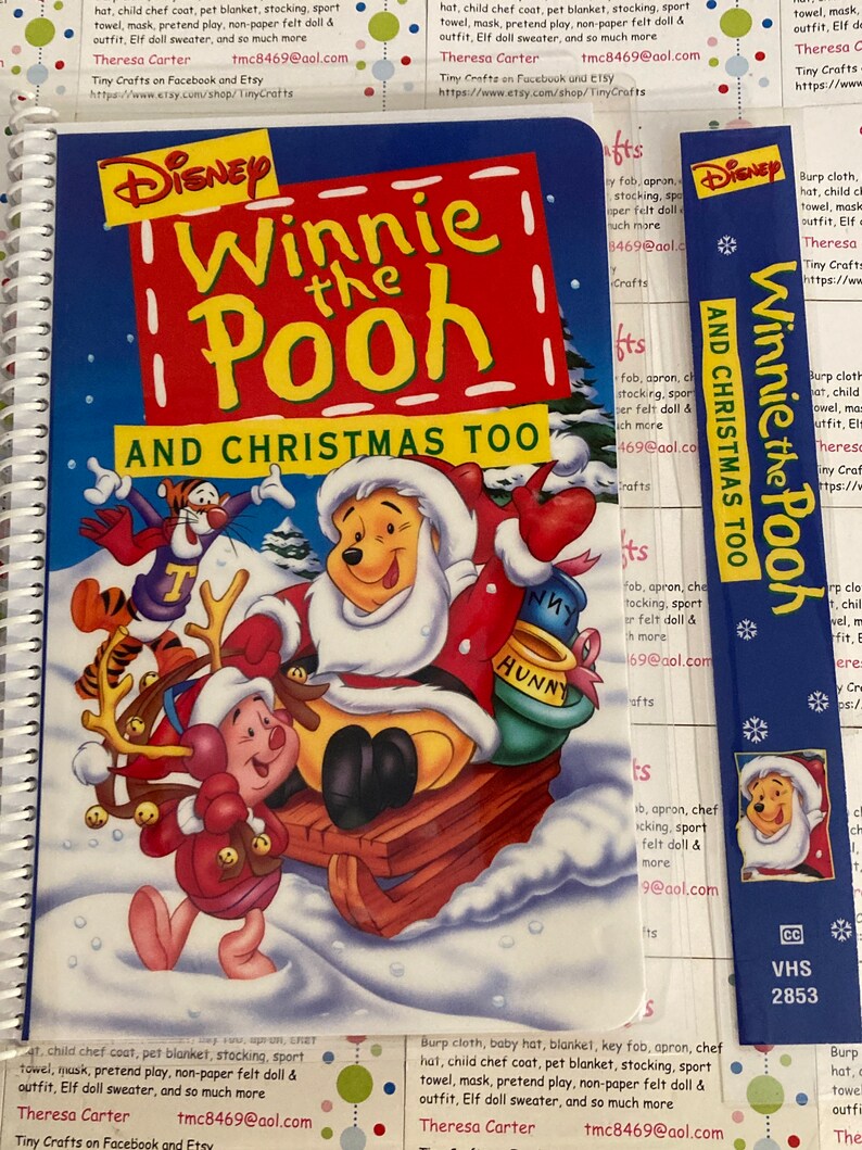 Upcycled VHS Winnie the Pooh and Christmas Too Movie Notebook - Etsy