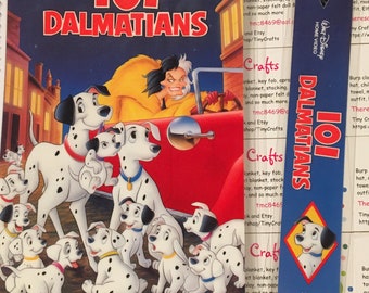 Upcycled VHS 101 Dalmatians movie notebook, journal, sketch, autograph book with Bookmark