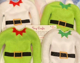 Christmas Elf inspired Fleece Sweater Jumper for Elf, Pixie, or Fashion doll like 12" dolls custom embroidered