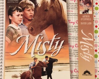 Upcycled VHS Misty movie notebook, journal, sketch, autograph book with Bookmark