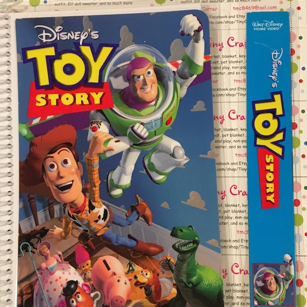Carnet de cinéma VHS Toy Story recyclé, journal, croquis, livre d’autographes avec signet
