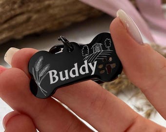 Dog Tag, Dog ID Tag, Bone Dog Tag, Dog Name Tag, Custom Dog Tag, Engraved Dog Tag, Dog Tag Personalized, Cat tag