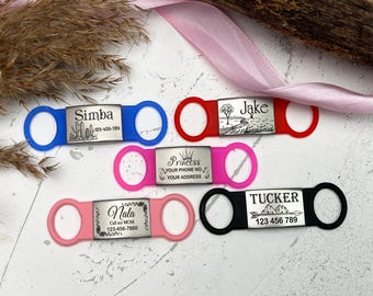 Personalisierte Hundemarke Benutzerdefinierte Hundemarke Schiebehundmarke Silikon-Haustiermarke Hund Id-Marke Haustier-Namensschild Stiller Hund Namenschilder für Hundehalsband-Katzenmarke