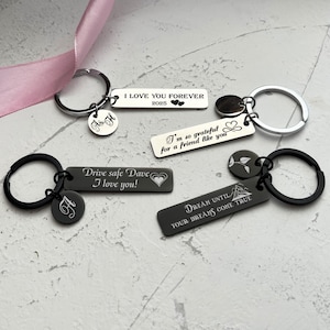 Personalized Keychain Metal Engraved, Personalized Stainless Steel Keychains, Birthday, Anniversary, Gift Handmade Gift for Mom Grandma