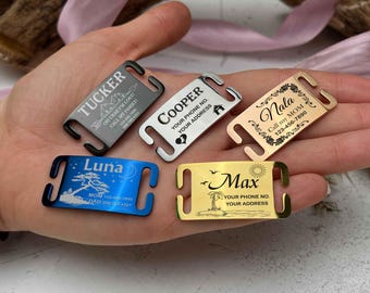 Etiqueta de gato personalizada, etiqueta de identificación de perro silenciosa personalizada, etiquetas de perro para perros, etiquetas de nombre de perro silenciosas, etiqueta de identificación de mascota deslizante, etiqueta de identificación de gato, etiqueta de gato silenciosa