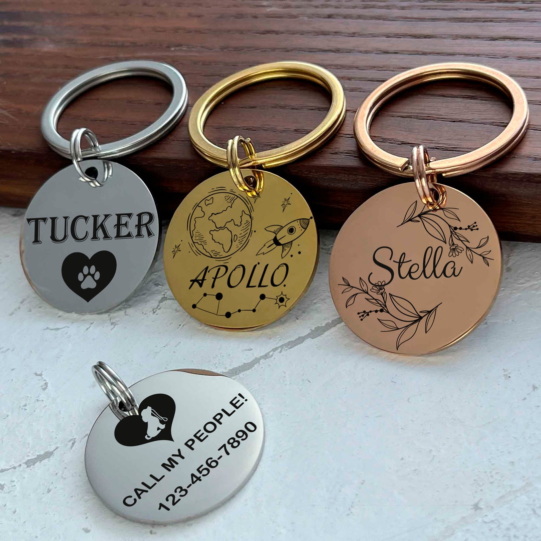 2/3限定価格❣️ドック キャット オーダー ペット ネーム キーホルダー Dog Tag Dog Collar Tag Personalized Cat Tag Custom Cat Collar Tag