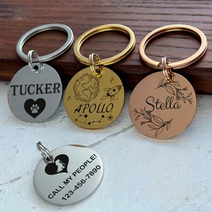 Dog Tag Dog Collar Tag Personalized Cat Tag Custom Cat Collar Tag Cat ID Tag Dog ID Tag Dog Name Tag Engraved Pet Tag Cat Name Tag