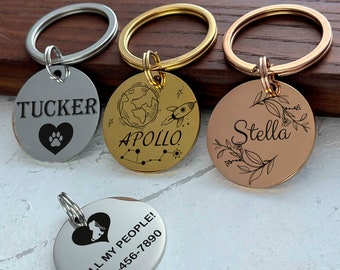 Dog Tag Dog Collar Tag Personalized Cat Tag Custom Cat Collar Tag Cat ID Tag Dog ID Tag Dog Name Tag Engraved Pet Tag Cat Name Tag